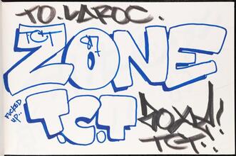 Zone T.C.T. [Page inside LA 2's black book.]