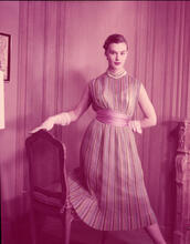 Leonie Vernet--Striped Dress Fashion