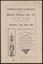 Commencement Exercises, Public School No. 70