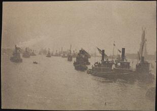 [Ships in the harbor for the Roosevelt Parade.]