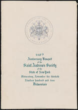 148th Anniversary Banquet of the Saint Andrew's Society of the State of New York