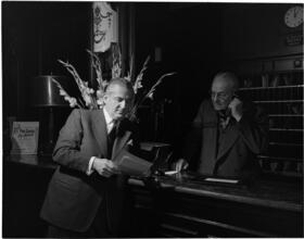 [Ben Bodne and Mr. Mitchell at the Hotel Algonquin.]