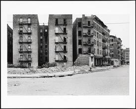 Deserted, desolated buildings: "War Zone"