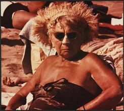 Untitled [Woman on the beach at Coney Island.]