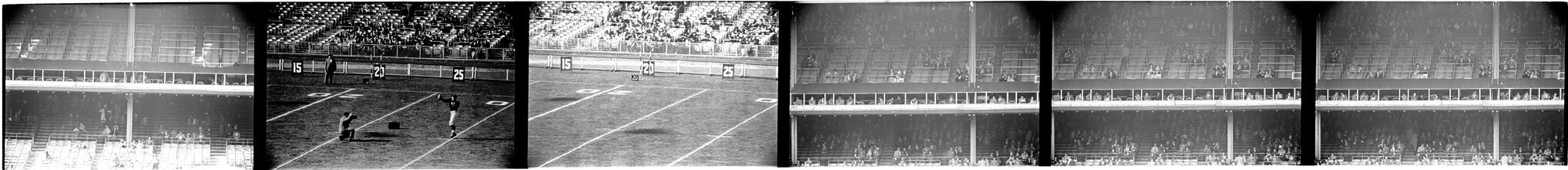 Football Writers [Stadium and players on the field.]