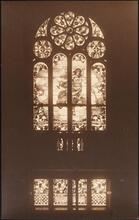 [Stained glass windows in a church.]