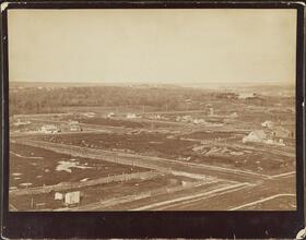 [View from the roof of George Ehret's home at Park Avenue and 94th Street.] Looking northwest. Shows "El" on west side.