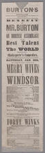 Benefit of Mr. Burton. Saturday, January 30, the comedy in five acts, "The Merry Wives of Windsor"