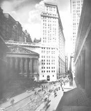 Street Scene Looking West on Wall St.