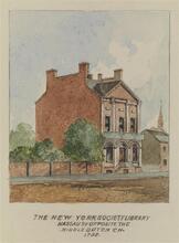 The New York Society Library, Nassau Street, Opposite the Middle Dutch Church, 1735