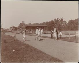 Sports, Field Sports, Oxford & Cambridge Training at B[erkeley] Oval.