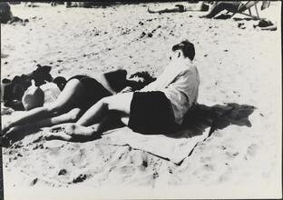 [Sunbathers on Coney Island beach.]