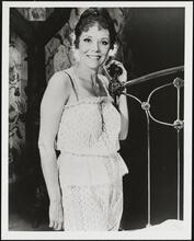 [Diana Rigg at a dress rehearsal for the title role of "Colette".]