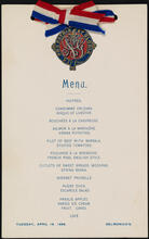 [Delmonico's menu for infantry regiment dinner.]