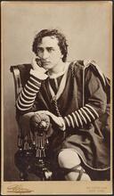 [Edwin Booth in the title role of "Hamlet".]