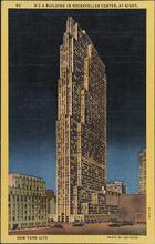 RCA Building in Rockefeller Center, at night
