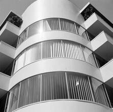 [Detail of building at the New York World's Fair.]