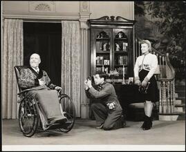 ["The Man Who Came to Dinner" theater still.]