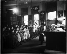Patriotic Election in Mott Street Industrial School, "One Flag!".