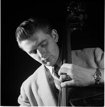 Swing Band Contest Sponsored by LOOK [Man playing an upright bass.]