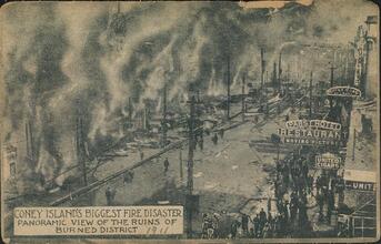 Coney Island's Biggest Fire Disaster Panoramic View of the Ruins of the Burned District