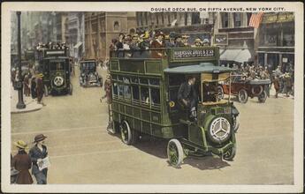 Double Deck Bus, on Fifth Avenue, New York City.