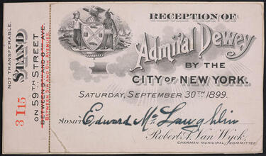 Reception of Admiral Dewey by the City of New York.