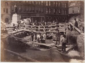 Union Square [Construction of the cable road on Broadway, 1891.]