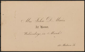 Mrs. John D. Mairs at Home