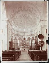 [Interior of unidentified church, view toward chancel.]