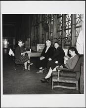 [Women socializing at Ellis Island.]