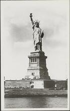 Statue of Liberty on Bedloe's Island in New York Bay.