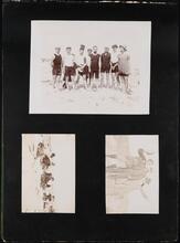 Beach scenes [Three group portraits at a beach.]