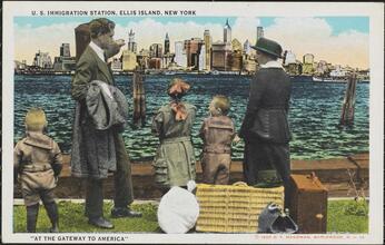 U.S. Immigration Station, Ellis Island, New York. "At the Gateway of America."