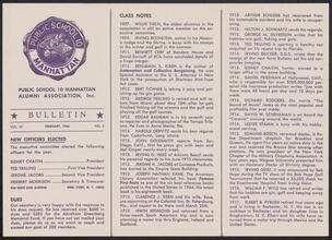 Public School 10 Manhattan Alumni Association Bulletin