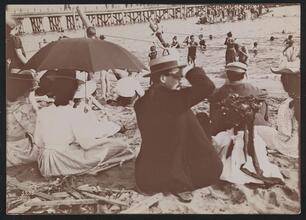 Bathing at Coney Island and Edgemere, L.I. on the Beach.