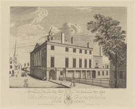 A Perspective View of the City Hall in New York Taken from Wall Street