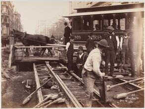 Barclay St. [Construction of the cable road on Broadway, 1891.]
