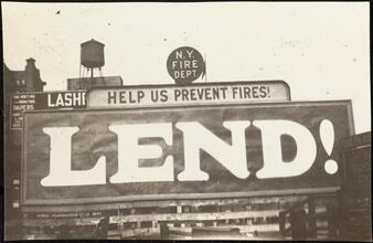 Street Scenes, etc. Showing Displays of Liberty Loan Posters during World War I [Liberty Loan billboard.]