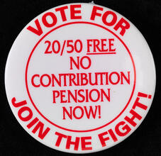 Vote for 20/50 Free  No Contribution Pension Now! Join the Fight!