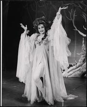 [M'el Dowd as Morgan Le Fey in "Camelot".]