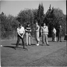 Arthur Godfrey [Godfrey golfing.]