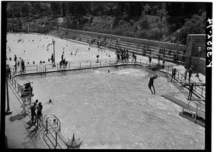 Colonial Park Olympic-Sized Pool (Sugar Hill in Background).