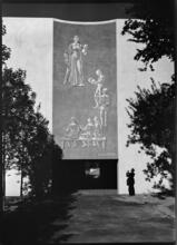 ["The School" on the Medicine and Public Health building, New York World's Fair.]