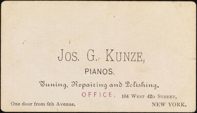 Jos. G. Kunze, Pianos