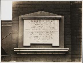 [Washington Irving's memorial tablet.]