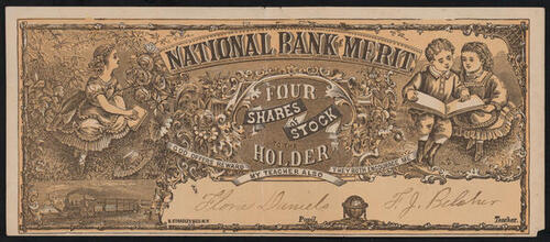 National Bank of Merit. Four Shares of Stock to the Holder