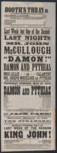Thursday evening, May 21, 1874, will be presented "Damon and Pythias"