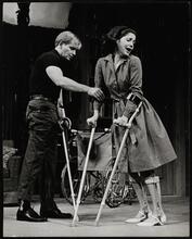[Donald Madden as Jason Sample and Sharon Laughlin as Kathy Lacey in "One by One".]