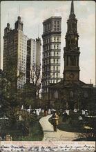 Park Row Building, Park Row, St. Paul Building, St. Paul Church, Broadway, New York.